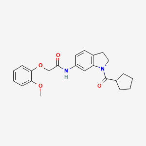 molecular formula C23H26N2O4 B3205326 N-(1-(cyclopentanecarbonyl)indolin-6-yl)-2-(2-methoxyphenoxy)acetamide CAS No. 1040643-42-2