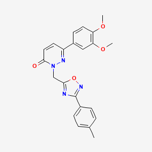 molecular formula C22H20N4O4 B3205343 6-(3,4-dimethoxyphenyl)-2-{[3-(4-methylphenyl)-1,2,4-oxadiazol-5-yl]methyl}-2,3-dihydropyridazin-3-one CAS No. 1040643-62-6