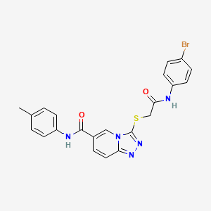 molecular formula C22H18BrN5O2S B3205477 3-({[(4-bromophenyl)carbamoyl]methyl}sulfanyl)-N-(4-methylphenyl)-[1,2,4]triazolo[4,3-a]pyridine-6-carboxamide CAS No. 1040646-12-5
