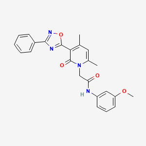 molecular formula C24H22N4O4 B3205505 2-[4,6-dimethyl-2-oxo-3-(3-phenyl-1,2,4-oxadiazol-5-yl)-1,2-dihydropyridin-1-yl]-N-(3-methoxyphenyl)acetamide CAS No. 1040647-34-4