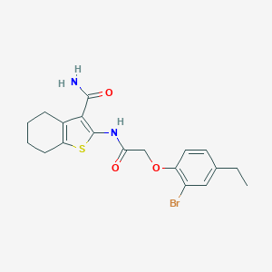 molecular formula C19H21BrN2O3S B320554 2-{[(2-Bromo-4-ethylphenoxy)acetyl]amino}-4,5,6,7-tetrahydro-1-benzothiophene-3-carboxamide 
