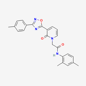 molecular formula C24H22N4O3 B3205557 N-(2,4-dimethylphenyl)-2-{3-[3-(4-methylphenyl)-1,2,4-oxadiazol-5-yl]-2-oxo-1,2-dihydropyridin-1-yl}acetamide CAS No. 1040649-70-4