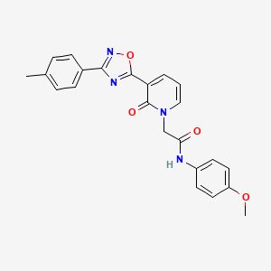 molecular formula C23H20N4O4 B3205568 N-(4-methoxyphenyl)-2-{3-[3-(4-methylphenyl)-1,2,4-oxadiazol-5-yl]-2-oxo-1,2-dihydropyridin-1-yl}acetamide CAS No. 1040649-85-1