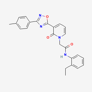 molecular formula C24H22N4O3 B3205575 N-(2-ethylphenyl)-2-{3-[3-(4-methylphenyl)-1,2,4-oxadiazol-5-yl]-2-oxo-1,2-dihydropyridin-1-yl}acetamide CAS No. 1040650-22-3