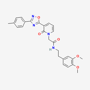 molecular formula C26H26N4O5 B3205596 N-[2-(3,4-dimethoxyphenyl)ethyl]-2-{3-[3-(4-methylphenyl)-1,2,4-oxadiazol-5-yl]-2-oxo-1,2-dihydropyridin-1-yl}acetamide CAS No. 1040650-52-9