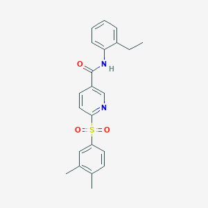 molecular formula C22H22N2O3S B3205628 6-(3,4-dimethylbenzenesulfonyl)-N-(2-ethylphenyl)pyridine-3-carboxamide CAS No. 1040651-56-6