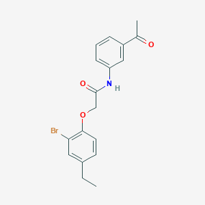 molecular formula C18H18BrNO3 B320565 N-(3-acetylphenyl)-2-(2-bromo-4-ethylphenoxy)acetamide 