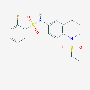 molecular formula C18H21BrN2O4S2 B3205941 2-bromo-N-[1-(propane-1-sulfonyl)-1,2,3,4-tetrahydroquinolin-6-yl]benzene-1-sulfonamide CAS No. 1040660-51-2