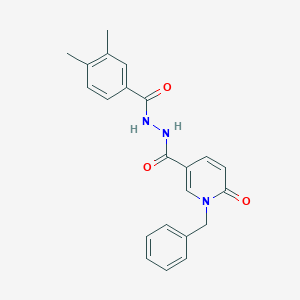 molecular formula C22H21N3O3 B3206015 1-benzyl-N'-(3,4-dimethylbenzoyl)-6-oxo-1,6-dihydropyridine-3-carbohydrazide CAS No. 1040662-44-9