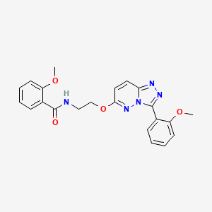molecular formula C22H21N5O4 B3206090 2-methoxy-N-(2-((3-(2-methoxyphenyl)-[1,2,4]triazolo[4,3-b]pyridazin-6-yl)oxy)ethyl)benzamide CAS No. 1040663-12-4