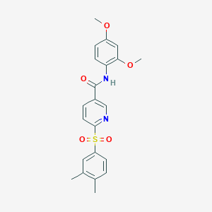 molecular formula C22H22N2O5S B3206189 N-(2,4-dimethoxyphenyl)-6-(3,4-dimethylbenzenesulfonyl)pyridine-3-carboxamide CAS No. 1040665-59-5