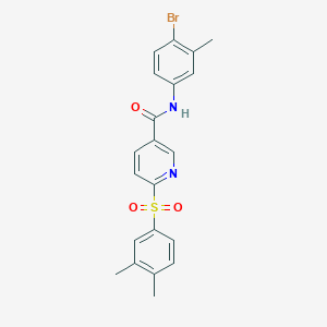 molecular formula C21H19BrN2O3S B3206199 N-(4-bromo-3-methylphenyl)-6-(3,4-dimethylbenzenesulfonyl)pyridine-3-carboxamide CAS No. 1040665-73-3