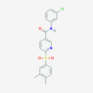 molecular formula C20H17ClN2O3S B3206205 N-(3-chlorophenyl)-6-(3,4-dimethylbenzenesulfonyl)pyridine-3-carboxamide CAS No. 1040665-80-2