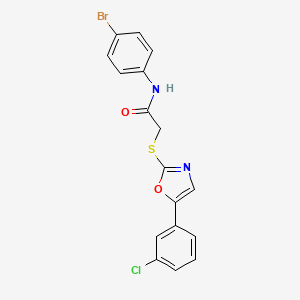 molecular formula C17H12BrClN2O2S B3206208 N-(4-bromophenyl)-2-{[5-(3-chlorophenyl)-1,3-oxazol-2-yl]sulfanyl}acetamide CAS No. 1040665-85-7