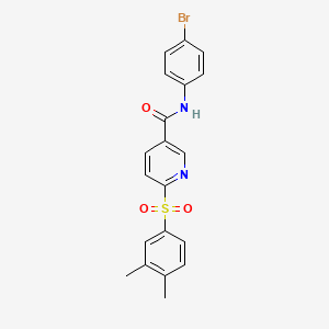 molecular formula C20H17BrN2O3S B3206209 N-(4-bromophenyl)-6-(3,4-dimethylbenzenesulfonyl)pyridine-3-carboxamide CAS No. 1040665-87-9