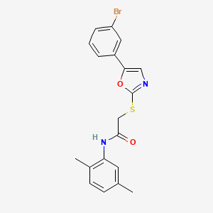 molecular formula C19H17BrN2O2S B3206406 2-{[5-(3-bromophenyl)-1,3-oxazol-2-yl]sulfanyl}-N-(2,5-dimethylphenyl)acetamide CAS No. 1040668-52-7