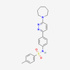 molecular formula C23H26N4O2S B3206628 N-{4-[6-(azepan-1-yl)pyridazin-3-yl]phenyl}-4-methylbenzene-1-sulfonamide CAS No. 1040671-33-7