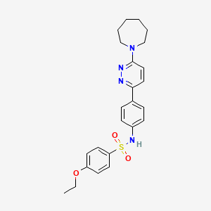 molecular formula C24H28N4O3S B3206674 N-{4-[6-(azepan-1-yl)pyridazin-3-yl]phenyl}-4-ethoxybenzene-1-sulfonamide CAS No. 1040671-56-4
