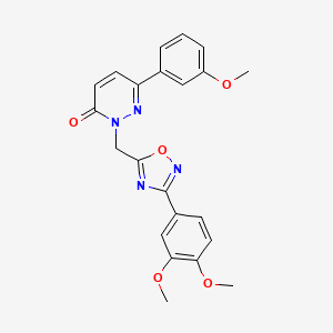 molecular formula C22H20N4O5 B3206759 2-{[3-(3,4-dimethoxyphenyl)-1,2,4-oxadiazol-5-yl]methyl}-6-(3-methoxyphenyl)-2,3-dihydropyridazin-3-one CAS No. 1040672-58-9