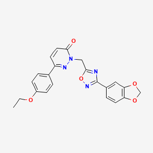 molecular formula C22H18N4O5 B3206760 2-{[3-(2H-1,3-benzodioxol-5-yl)-1,2,4-oxadiazol-5-yl]methyl}-6-(4-ethoxyphenyl)-2,3-dihydropyridazin-3-one CAS No. 1040672-80-7