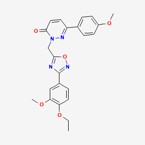 molecular formula C23H22N4O5 B3206785 2-{[3-(4-ethoxy-3-methoxyphenyl)-1,2,4-oxadiazol-5-yl]methyl}-6-(4-methoxyphenyl)-2,3-dihydropyridazin-3-one CAS No. 1040673-17-3