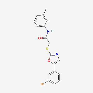 molecular formula C18H15BrN2O2S B3206789 2-{[5-(3-bromophenyl)-1,3-oxazol-2-yl]sulfanyl}-N-(3-methylphenyl)acetamide CAS No. 1040673-29-7