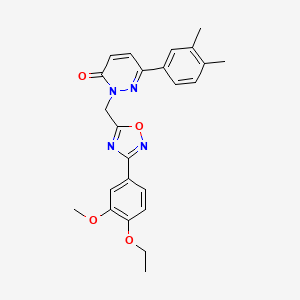 molecular formula C24H24N4O4 B3206823 6-(3,4-dimethylphenyl)-2-{[3-(4-ethoxy-3-methoxyphenyl)-1,2,4-oxadiazol-5-yl]methyl}-2,3-dihydropyridazin-3-one CAS No. 1040674-19-8