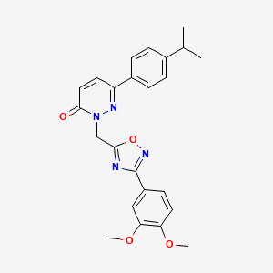 molecular formula C24H24N4O4 B3206827 2-{[3-(3,4-dimethoxyphenyl)-1,2,4-oxadiazol-5-yl]methyl}-6-[4-(propan-2-yl)phenyl]-2,3-dihydropyridazin-3-one CAS No. 1040674-27-8