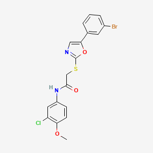 molecular formula C18H14BrClN2O3S B3206908 2-{[5-(3-BROMOPHENYL)-1,3-OXAZOL-2-YL]SULFANYL}-N-(3-CHLORO-4-METHOXYPHENYL)ACETAMIDE CAS No. 1040676-91-2