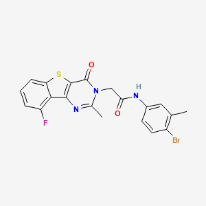 molecular formula C20H15BrFN3O2S B3207052 N-(4-bromo-3-methylphenyl)-2-(9-fluoro-2-methyl-4-oxo[1]benzothieno[3,2-d]pyrimidin-3(4H)-yl)acetamide CAS No. 1040678-96-3