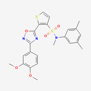 molecular formula C23H23N3O5S2 B3207116 2-[3-(3,4-dimethoxyphenyl)-1,2,4-oxadiazol-5-yl]-N-(3,5-dimethylphenyl)-N-methylthiophene-3-sulfonamide CAS No. 1040679-18-2