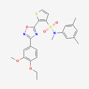 molecular formula C24H25N3O5S2 B3207135 N-(3,5-dimethylphenyl)-2-[3-(4-ethoxy-3-methoxyphenyl)-1,2,4-oxadiazol-5-yl]-N-methylthiophene-3-sulfonamide CAS No. 1040679-28-4