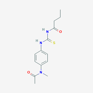 molecular formula C14H19N3O2S B320715 N-({4-[acetyl(methyl)amino]phenyl}carbamothioyl)butanamide 