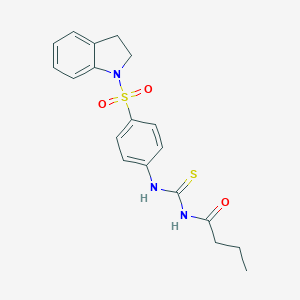 molecular formula C19H21N3O3S2 B320724 N-butyryl-N'-[4-(2,3-dihydro-1H-indol-1-ylsulfonyl)phenyl]thiourea 