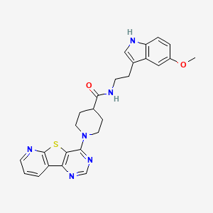 molecular formula C26H26N6O2S B3207241 N-[2-(5-methoxy-1H-indol-3-yl)ethyl]-1-(8-thia-3,5,10-triazatricyclo[7.4.0.02,7]trideca-1(9),2(7),3,5,10,12-hexaen-6-yl)piperidine-4-carboxamide CAS No. 1040681-35-3
