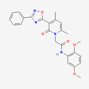 molecular formula C25H24N4O5 B3207253 N-(2,5-dimethoxyphenyl)-2-[4,6-dimethyl-2-oxo-3-(3-phenyl-1,2,4-oxadiazol-5-yl)-1,2-dihydropyridin-1-yl]acetamide CAS No. 1040681-94-4