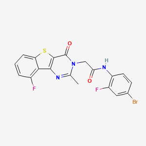 molecular formula C19H12BrF2N3O2S B3207279 N-(4-bromo-2-fluorophenyl)-2-(9-fluoro-2-methyl-4-oxo[1]benzothieno[3,2-d]pyrimidin-3(4H)-yl)acetamide CAS No. 1040682-41-4