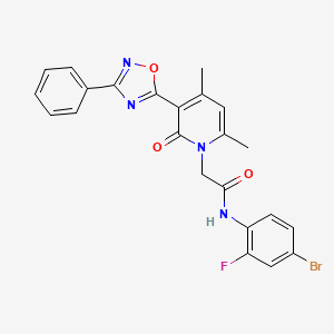 molecular formula C23H18BrFN4O3 B3207294 N-(4-bromo-2-fluorophenyl)-2-(4,6-dimethyl-2-oxo-3-(3-phenyl-1,2,4-oxadiazol-5-yl)pyridin-1(2H)-yl)acetamide CAS No. 1040682-85-6