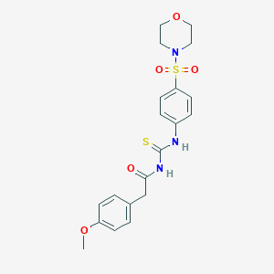 molecular formula C20H23N3O5S2 B320731 N-[(4-methoxyphenyl)acetyl]-N'-[4-(4-morpholinylsulfonyl)phenyl]thiourea 