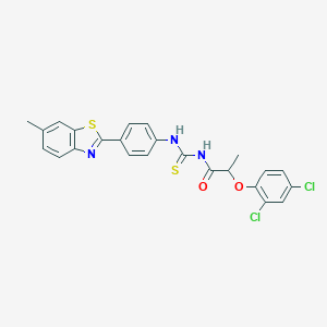 molecular formula C24H19Cl2N3O2S2 B320735 2-(2,4-dichlorophenoxy)-N-[[4-(6-methyl-1,3-benzothiazol-2-yl)phenyl]carbamothioyl]propanamide 