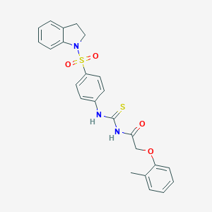 molecular formula C24H23N3O4S2 B320737 N-[4-(2,3-dihydro-1H-indol-1-ylsulfonyl)phenyl]-N'-[(2-methylphenoxy)acetyl]thiourea 