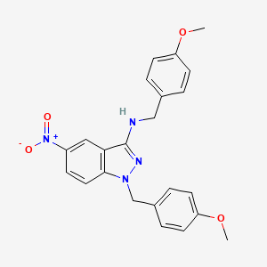 molecular formula C23H22N4O4 B3207411 N,1-Bis(4-methoxybenzyl)-5-nitro-1H-indazol-3-amine CAS No. 1041612-49-0