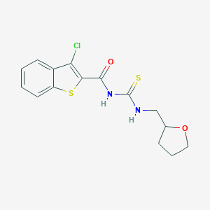 molecular formula C15H15ClN2O2S2 B320747 N-[(3-chloro-1-benzothien-2-yl)carbonyl]-N'-(tetrahydro-2-furanylmethyl)thiourea 