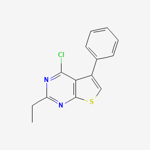 molecular formula C14H11ClN2S B3207470 4-Chloro-2-ethyl-5-phenylthieno[2,3-d]pyrimidine CAS No. 1042511-49-8