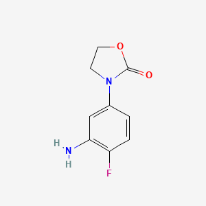 molecular formula C9H9FN2O2 B3207482 3-(3-Amino-4-fluorophenyl)-1,3-oxazolidin-2-one CAS No. 1042623-16-4