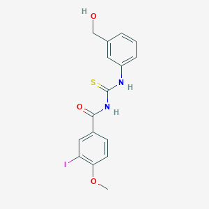 molecular formula C16H15IN2O3S B320757 N-[[3-(hydroxymethyl)phenyl]carbamothioyl]-3-iodo-4-methoxybenzamide 