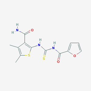 molecular formula C13H13N3O3S2 B320771 N-[(3-carbamoyl-4,5-dimethylthiophen-2-yl)carbamothioyl]furan-2-carboxamide 