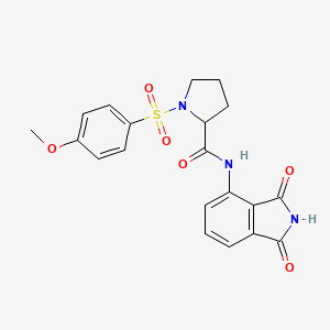 molecular formula C20H19N3O6S B3207742 N-(1,3-dioxo-2,3-dihydro-1H-isoindol-4-yl)-1-(4-methoxybenzenesulfonyl)pyrrolidine-2-carboxamide CAS No. 1048385-04-1