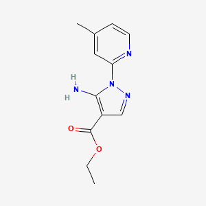 molecular formula C12H14N4O2 B3207808 ethyl 5-amino-1-(4-methylpyridin-2-yl)-1H-pyrazole-4-carboxylate CAS No. 104909-66-2