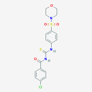 molecular formula C18H18ClN3O4S2 B320788 N-(4-chlorobenzoyl)-N'-[4-(4-morpholinylsulfonyl)phenyl]thiourea 